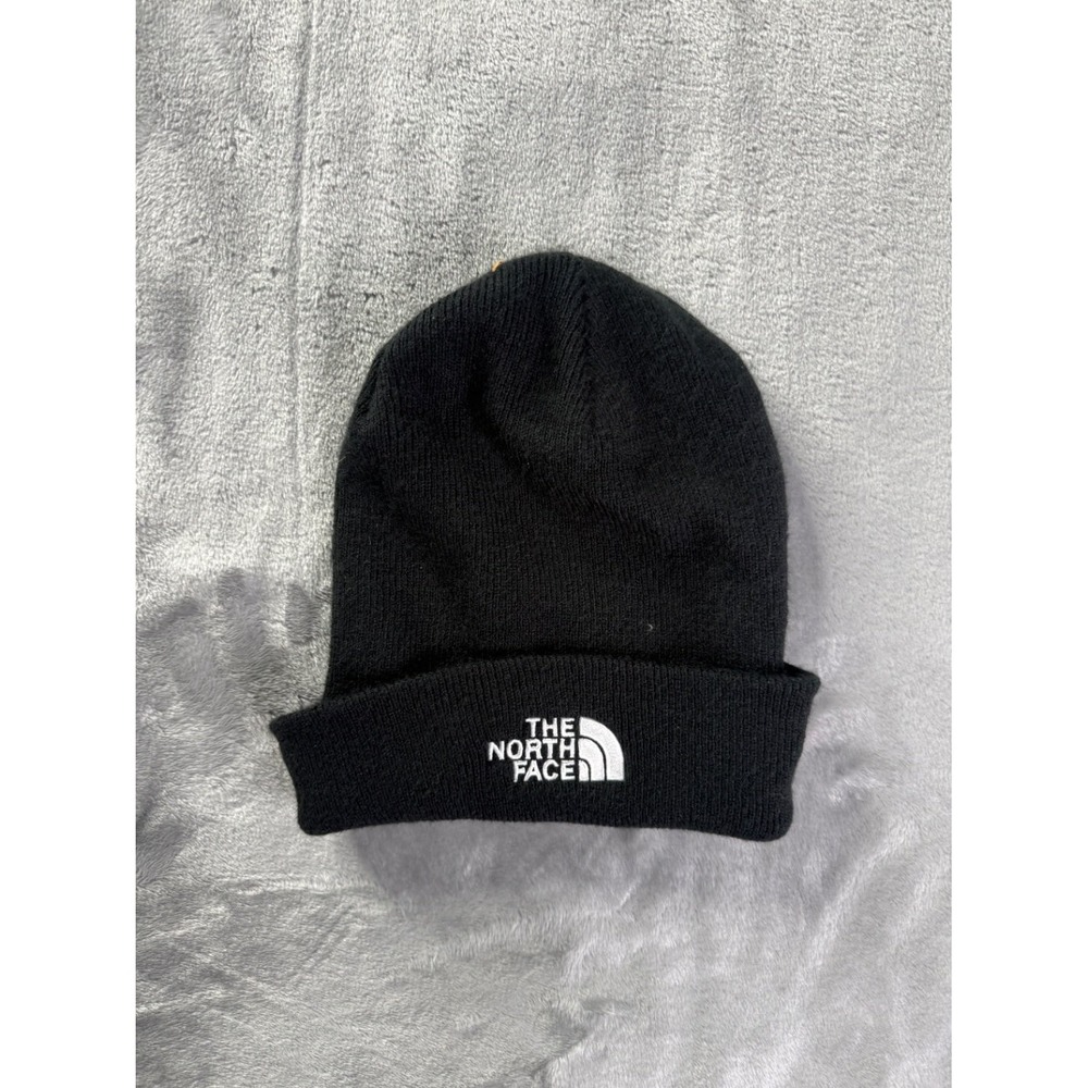 The North Face Knit Beanie Hat Mens OS Black Stretch Cuffed